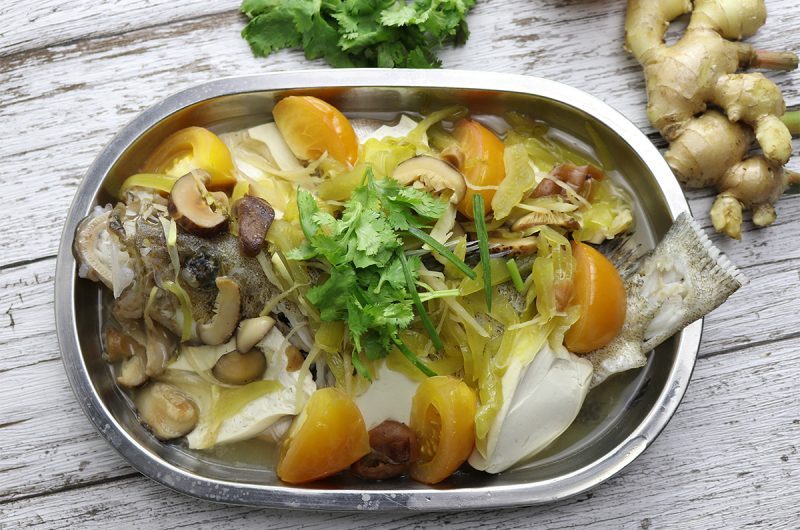 Teochew Steamed Garoupa Fish 潮州蒸石斑鱼