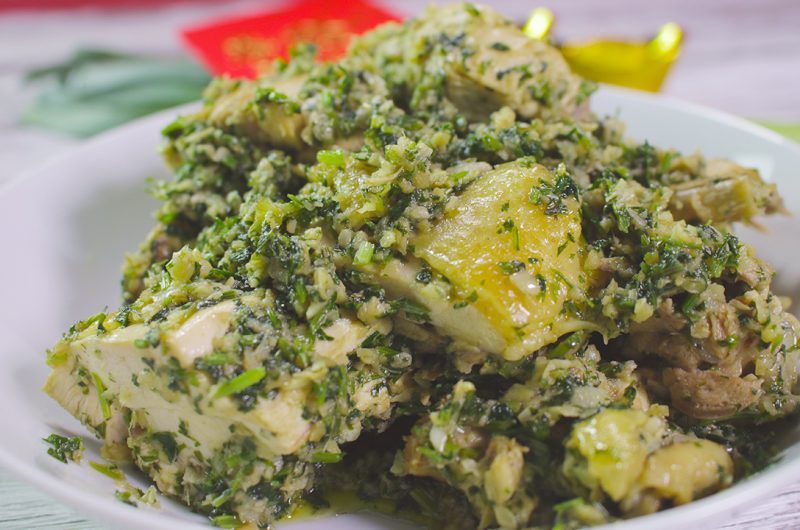 Stir-Fried Chicken with Ginger & Coriander 姜末芫荽回锅鸡