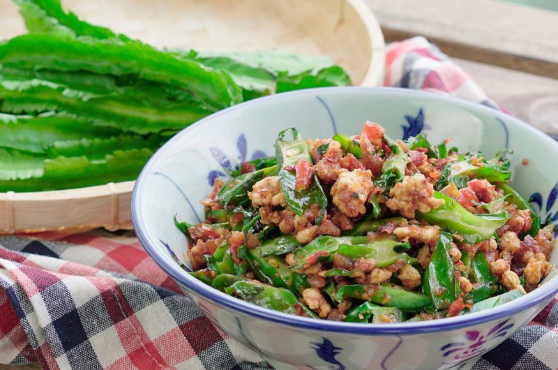 Stir-Fried Winged Bean With Dried Shrimp & Chili 虾米肉碎辣炒四棱豆